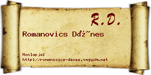 Romanovics Dénes névjegykártya