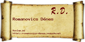 Romanovics Dénes névjegykártya